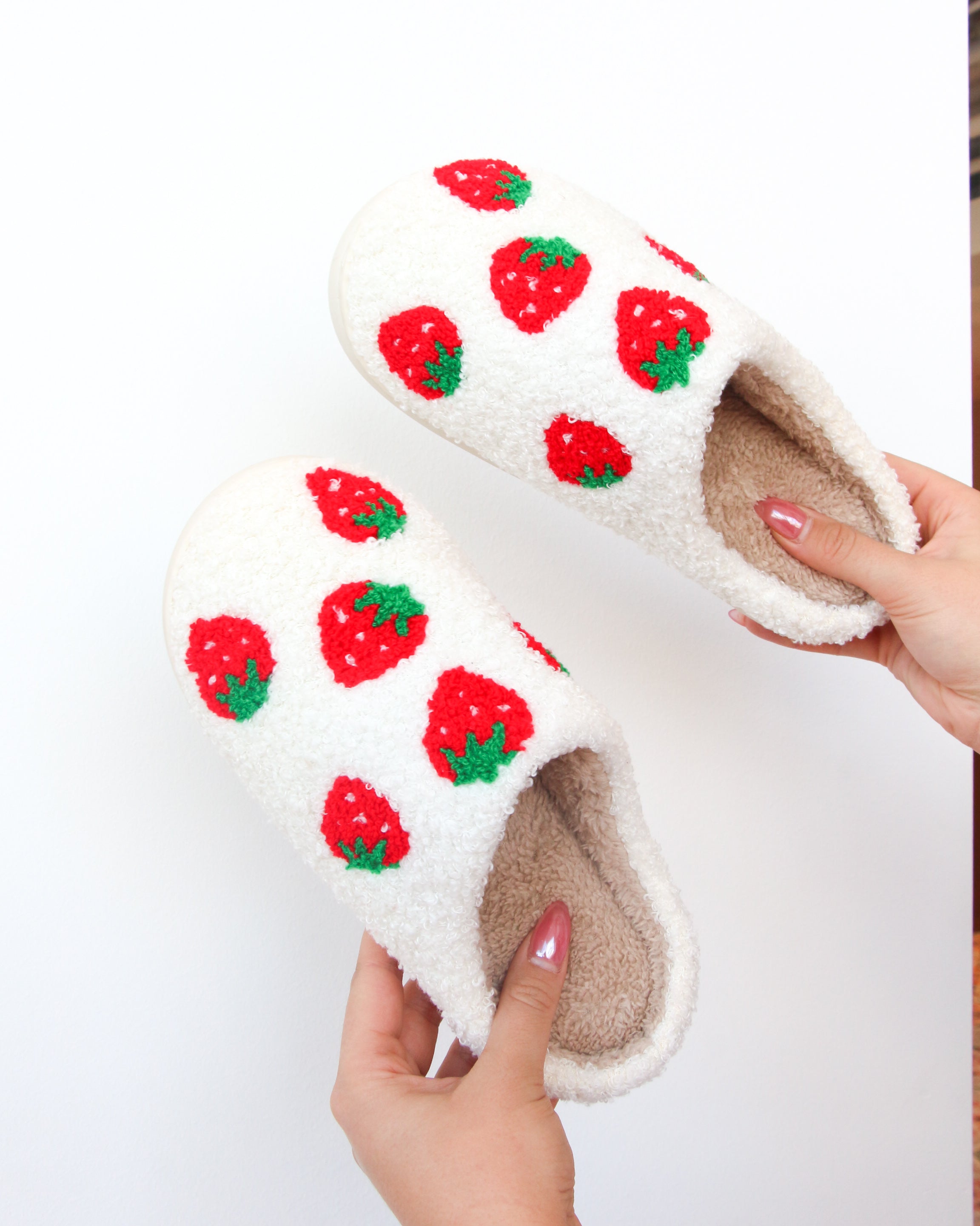 Strawberry Fuzzy Slipper